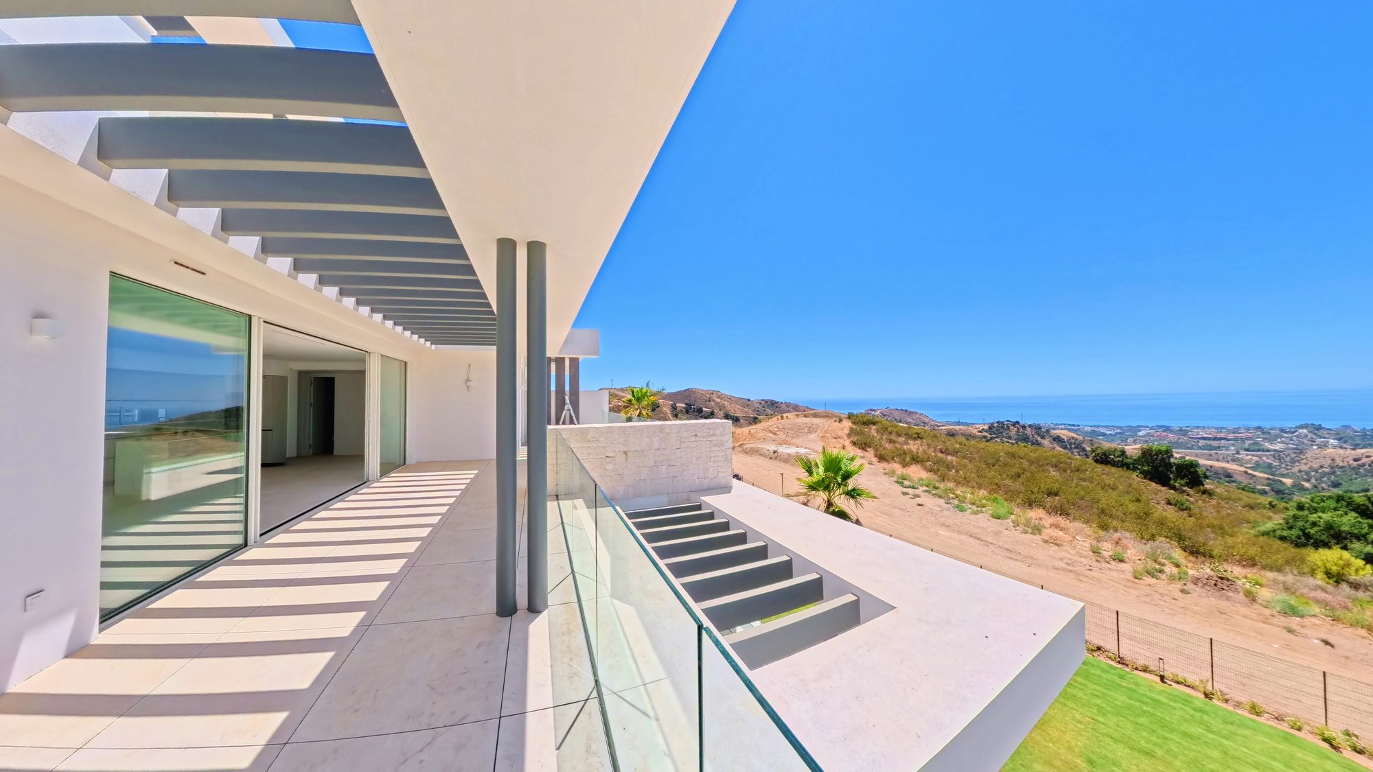 Pergola terrace with mountain view