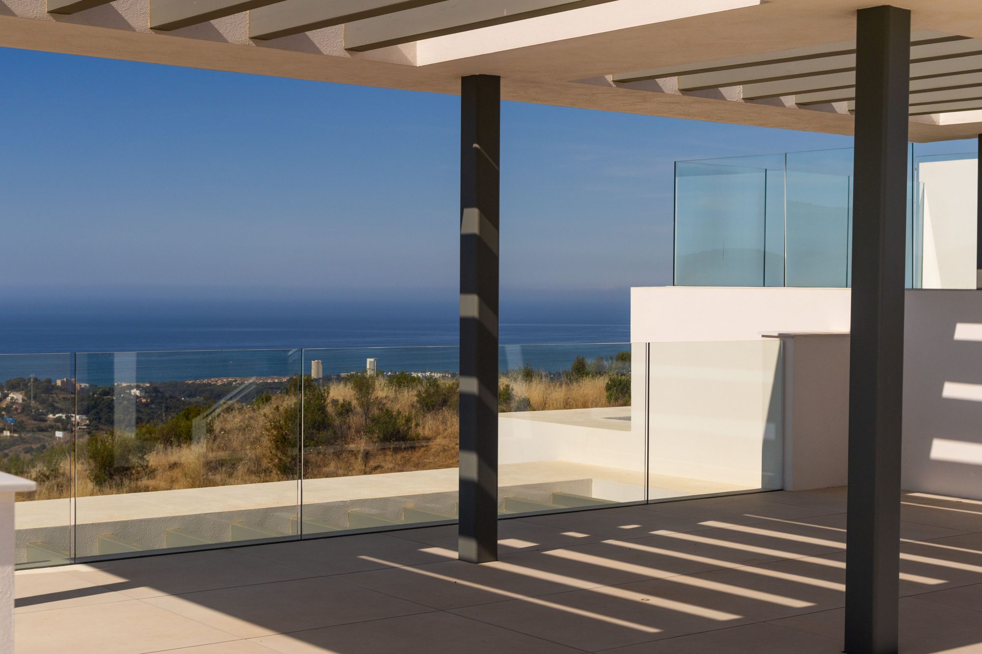 Covered terrace overlooking the coast