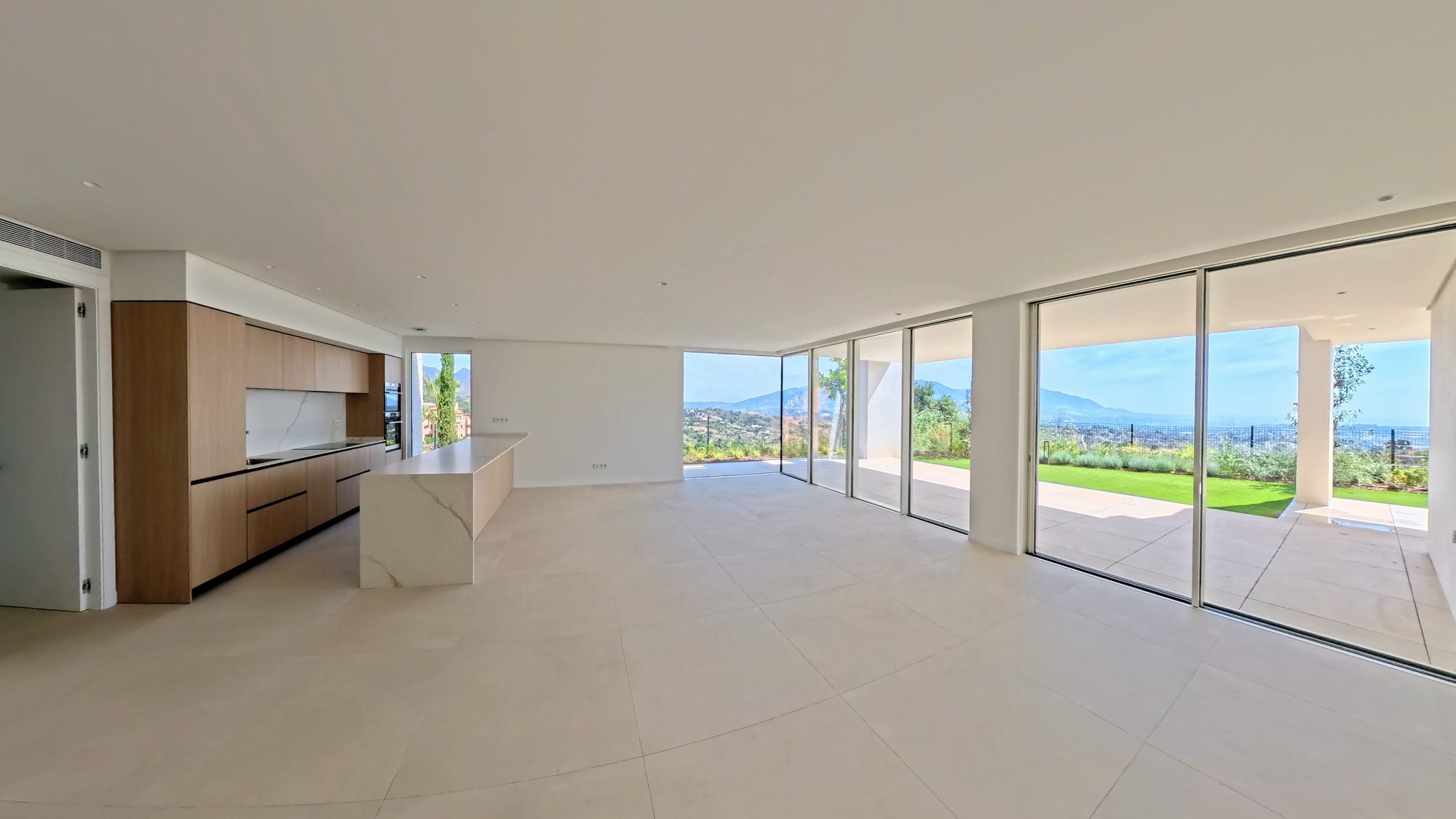 Open-plan interior with glass frontage