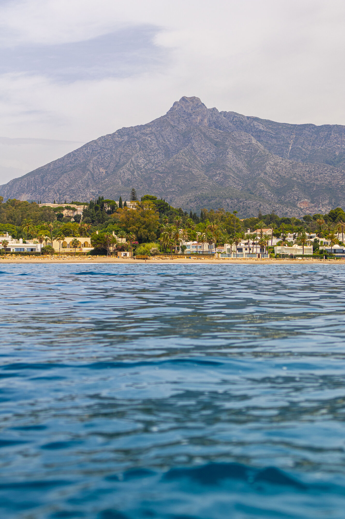 The Marbella coast and La Concha from the sea